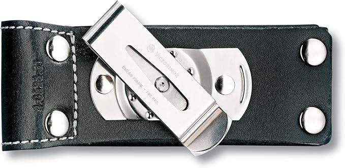 Victorinox V4.0521 4.0523.31 Pouch with Rotating Belt Clip of Leather/Metal Black 12 cm