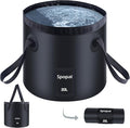 Portable Shower with Extra Collapsible Bucket &amp Handle 20L for Camping Shower Black-3