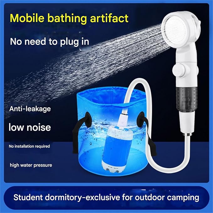 2PCS Rechargeable Outdoor Shower Set Cordless Water Sprayer for Camping Pet Care &amp Travel Portable Outdoor Shower