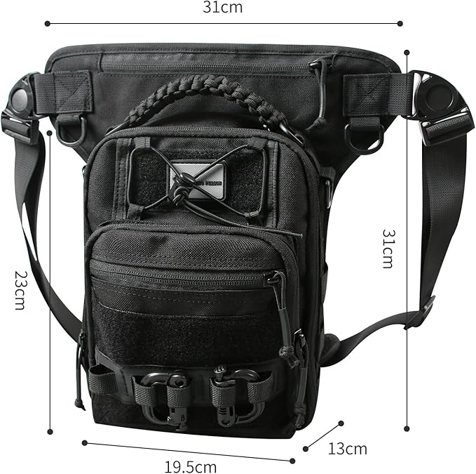 Tactical Dropper Leg Waist Pack Multi-Purpose Waterproof Outdoor Camping ECD Toolkit for Urban Commuting Camping and Fishing