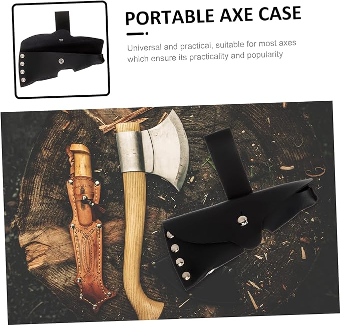 VICASKY 2pcs Hatchet Head Cover Leather Protective Sleeve Outdoor Set Axe Head Protective Cover Hatchet Casing
