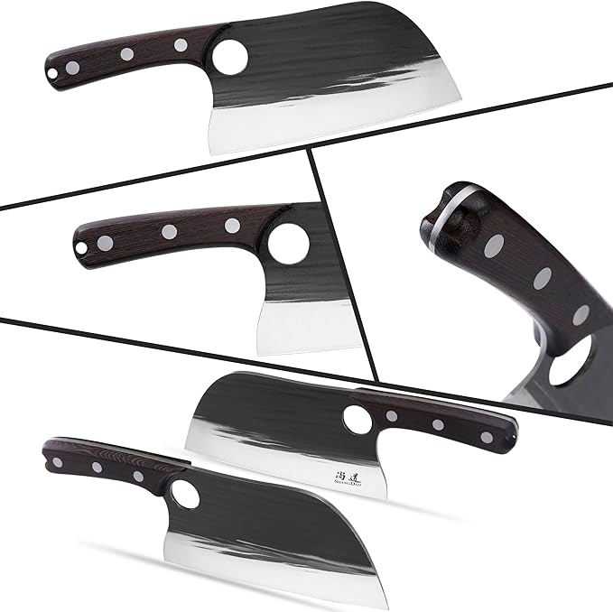 SHANGDAO Meat Cleaver Knife 7.8 Butcher Knife for Meat Cutting High-carbon steel Chopper Knife Vegetable Cleavers Forged Blade &amp Wood Handle Camping Thanksgiving Christmas Gifts