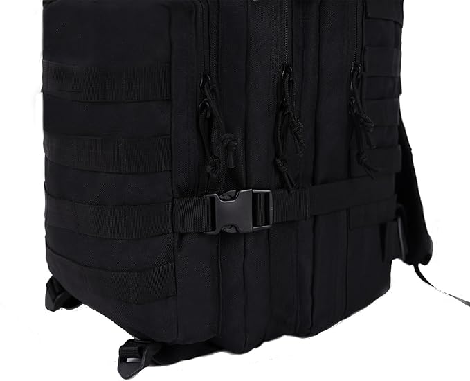Lawaia Tactical Backpack Military Hunting Gym Hiking Rucking Backpack with Weights Survival Rucksack Tool Motorcycle Accessories Fishing Camping Range Bag 50L for Men (Black)