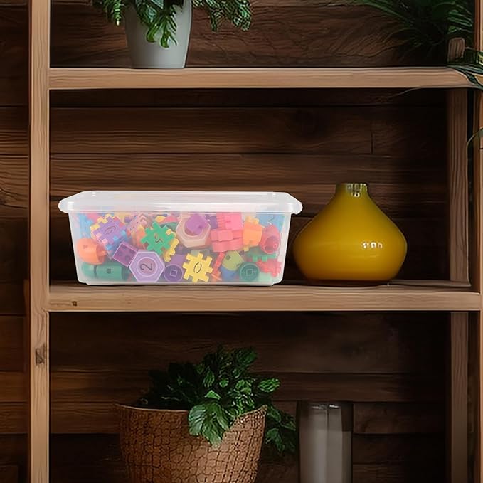 4 Pack Clear 6.2L Plastic Storage Bin Dough Proofing Food Safe Storage Container Box with Lids BPA Free