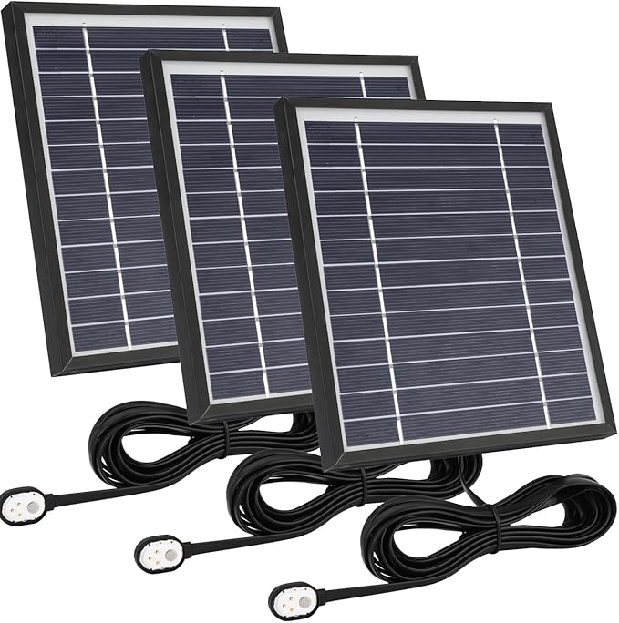 3 Pack Solar Panel Charger Compatible with Arlo Pro 5S 2K/Pro 4/3/Ultra 2/Ultra/Go 2with 11.5ft Waterproof Magnetic Charging Cable360° Adjustable Mount(NOT for Arlo Essential)-Black