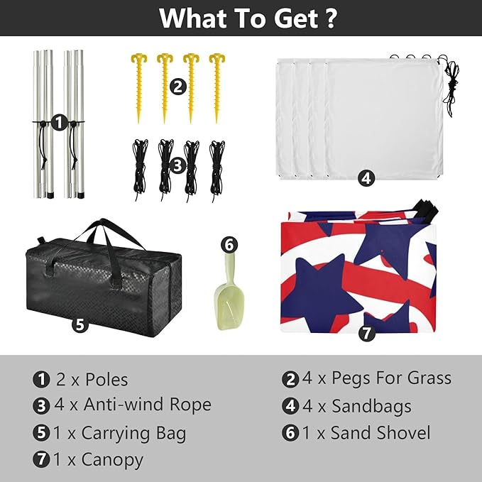 xigua Star Beach Tent Sun Shelter with Carrying Bag - Silver Coated Oxford Fabric Beach Canopy for Beach Camping Fishing - Includes Windproof Ropes Sandbags &amp Stakes
