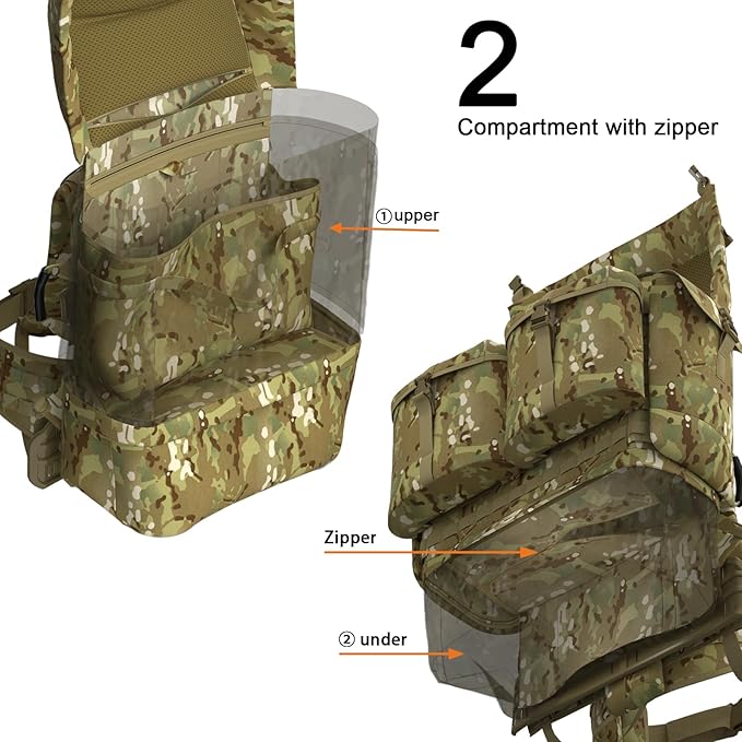 MT FILBE 100L Modular Rucksack System Military Ruck with External ABS Frame Detachable Assault Pack &amp Hydration Carrier