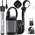 Portable Camping Shower with Heater 6000mAh Rechargeable Portable Shower with 2000W Immersion Heater LED Display Heated Camping Shower for Travel Hiking Car Pet