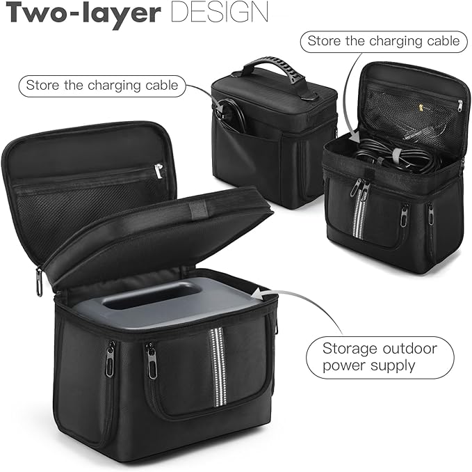 Portable Power Station Carrying Case Bag Compatible with BLUETTI AC2A Power Station Generator Protective Shoulder Bag Storage Cover