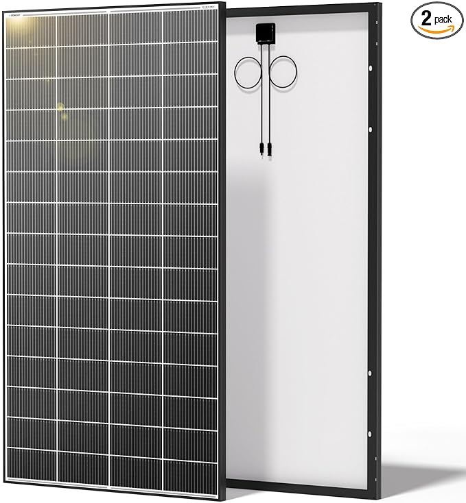 Renogy Solar Panels 2PCS 320 Watt Solar Panel 18BB N-Type Solar Panel 12 24 Volts Monocrystalline On/Off Grid Solar Setup 640W Over 400 Watt Solar Panels 25% Cell Efficiency for Homes Rooftop RV Boat