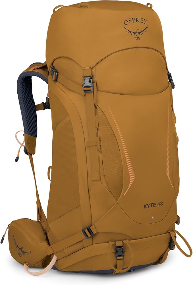 Osprey Kyte 48L Women's Backpacking Backpack - Hiking &amp Camping Bag with Waterproof Raincover Barley Brown Medium/Large