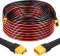 MOOKEERF 75FT XT60 Extension Cable - 10AWG with Male to Female Connector for Portable Power Station Solar Panel RC Battery