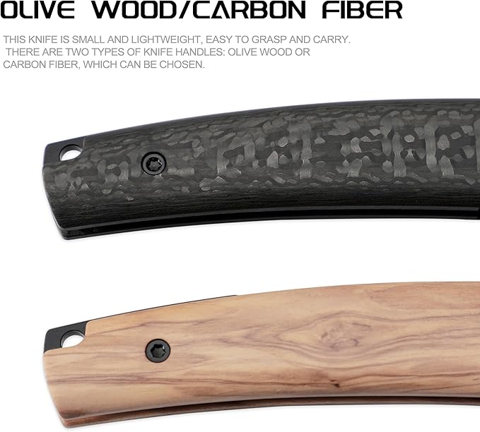 Petrified fish PF719 Folding Knife3.38 14C28N Steel Stonewashed Blade Olivewood Handle Thumb Stud Liner lock Pocket knife (Olivewood Stonewashed)