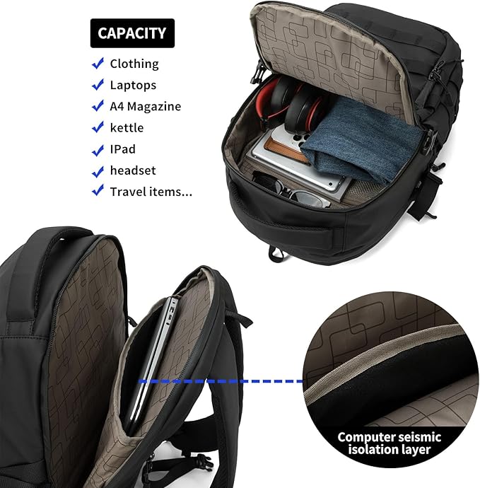 Wotony Military tactical backpack backpack for men black small tactical assault bag