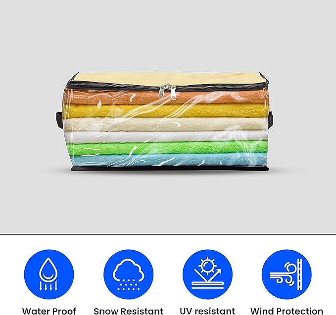 Covers &amp all Clear Storage Bag Heavy Duty Clear PVC fabric 20 mil Multi-purpose organizer with zipper and handles (18 L x 13 W x 8 H Pack of 10)