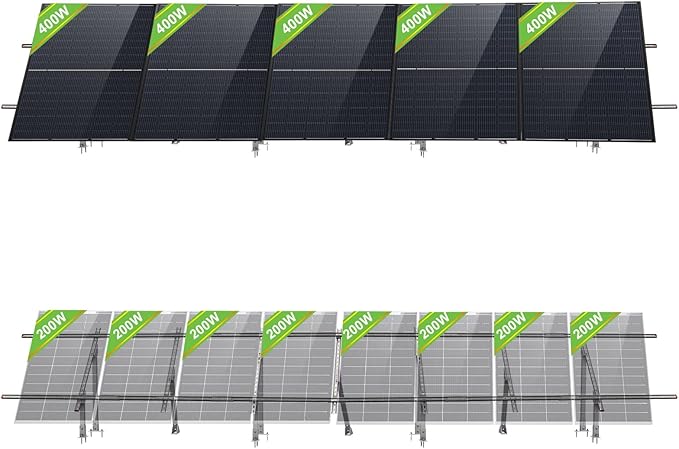 ECO-WORTHY Solar Ground Mount Adjustable Solar Panel Mounting Brackets System for 5pcs 400W/6pcs 300W/8pcs 200W Solar Panels Ideal for Large - Scale InstallationsSitesSheds and Farms Ground Mount