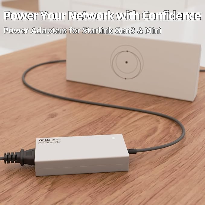 DAIERTEK Starlink Gen 3 Power Supply AC Charger with Power Cord 144W Adapter for Gen3 Standard Multi-Protection 100-240V