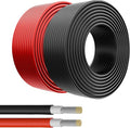 Solar Panel Wire 2X 50ft (Black+Red) 10AWG Tinned Copper Extension Cable for Solar Panel Off Grid Solar System Outdoor Automotive RV Boat