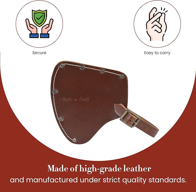 Style n Craft Camper/Sportsman's Hatchet Sheath Full-Grain Leather Axe Sheath with Secure Covering