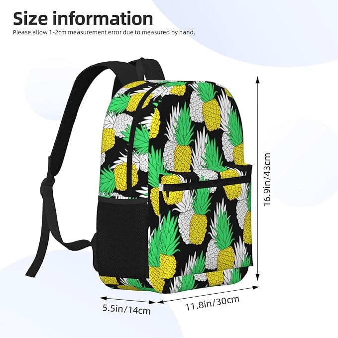 pineapple2 Backpack Multipurpose Shoulder Bag Capacity Gym Outdoor Hiking Travel Camping Gym Daypack 17in