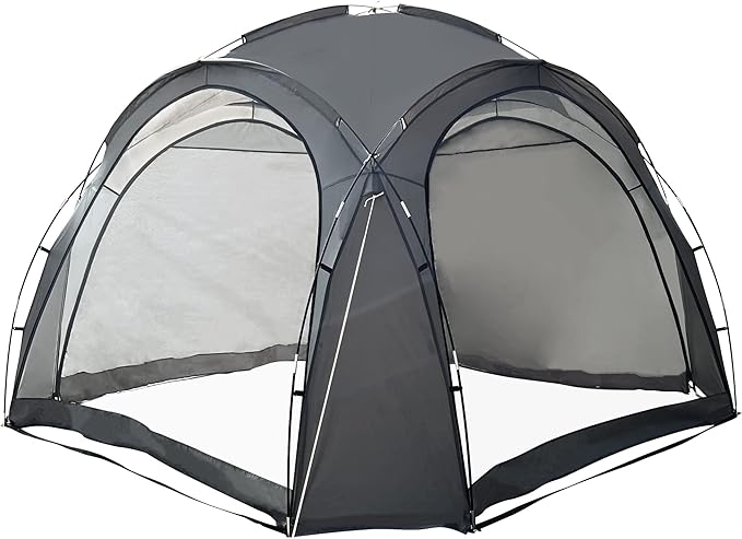 Easy Beach Tent 12 X 12ft Pop Up Canopy UPF50+ Tent with Side Wall Ground Pegs and Stability Poles Sun Shelter Rainproof Waterproof for Camping Trips Backyard Fun Party Or Picnics