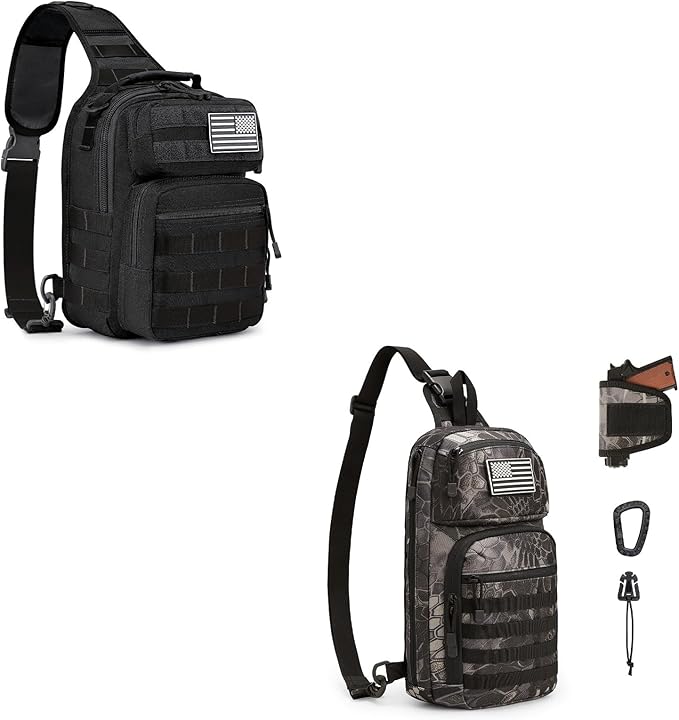 G4Free Tactical Sling Bag Backpack and 10L Tactical EDC Sling Bag Backpack