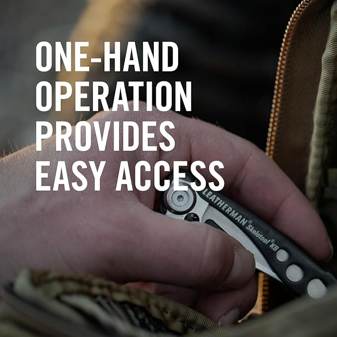 LEATHERMAN Skeletool KB Pocketknife with Straight Edge Stainless Steel Blade and Bottle Opener Black