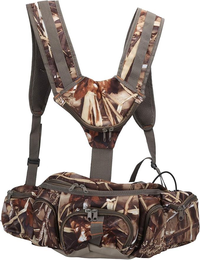 Pilipane Outdoor Hiking Backpack Waist Bag with Bottle Holder Camping Shoulder Bag Water Bottle Pack Ergonomic Lightweight Design for Sports Hiking Outdoor Activities Reed Flannel