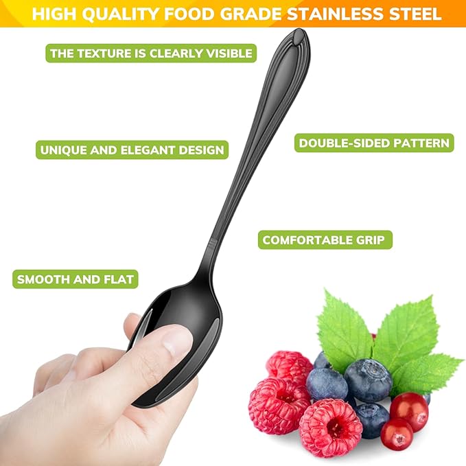 20-Piece Stainless Steel Flatware Set - 18/10 Rustproof Silverware for 4 (5-Piece Setting) | Dishwasher Safe Ergonomic Grip | Wedding &amp Household Cutlery Set in Gift Box