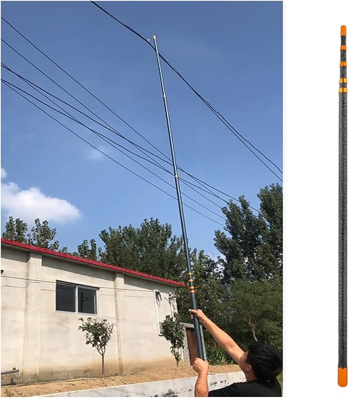45KV Insulated Line-Supporting Pole 6.6-29.5ft Fiberglass Telescopic Pole Insulation Pick Rod