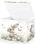 senya Easter Baskets Collapsible Storage Bins with Lids Bunny Butterfly Flower B Storage Boxes Clothes Baskets for Organizing