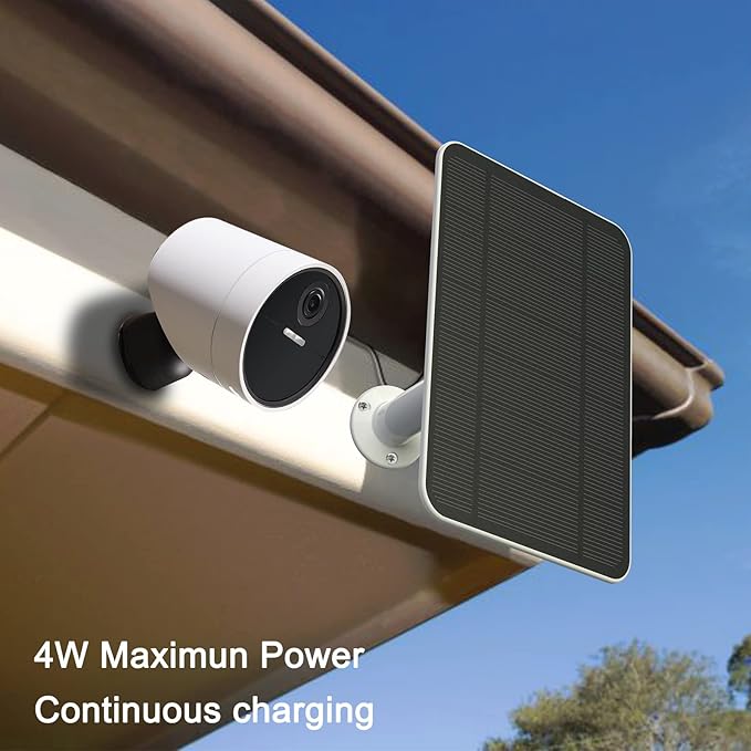 4W Solar Panel Compatible with SimpliSafe Outdoor Camera Includes Secure Wall Mount IP65 Weatherproof13.1ft Power Cable (2)