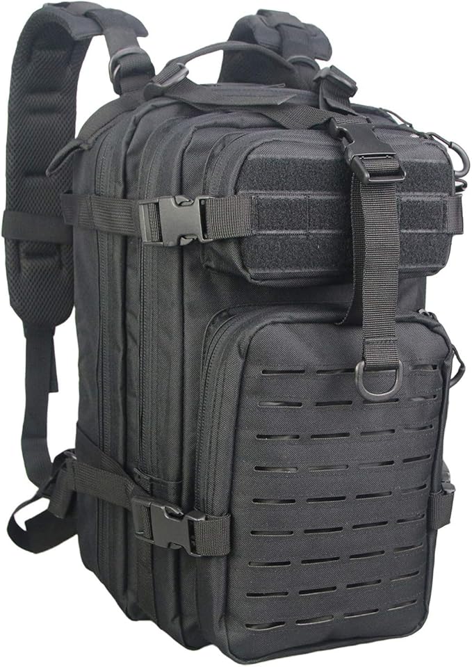 Lightning X TacMed First Responder Medic Backpack | Military Style MOLLE Day Pack + Dividers &amp Pockets for First Aid Supplies (Black)