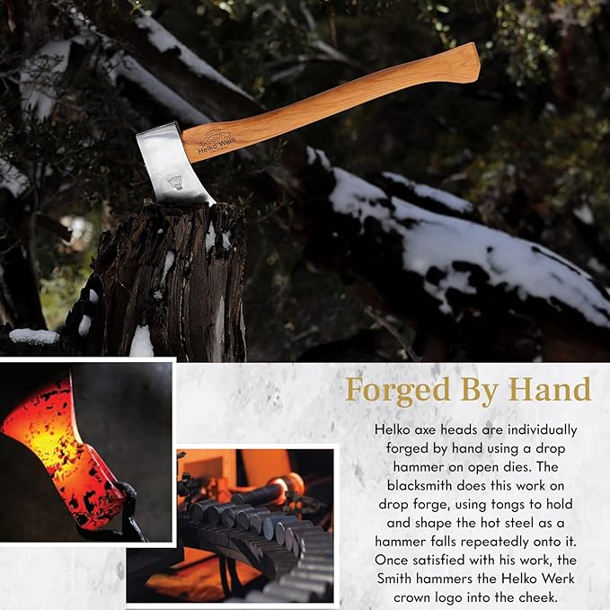 1844 Helko Werk Germany Classic Journeyman Pack Axe - Made in Germany Lightweight and Compact Backpacking Axe and Bushcraft Axe for Camping - Head 1.5 lbs Handle 20 in. (Journeyman) #11441