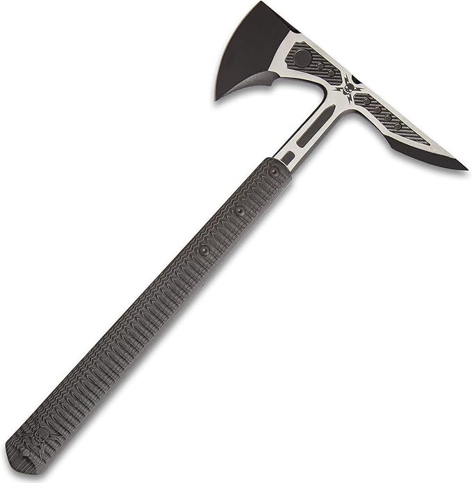 M48 Liberator Infantry Tomahawk with Sheath - Cast Stainless Steel Head Black Oxide Coating Injection Molded Nylon Handle - Length 15 3/4