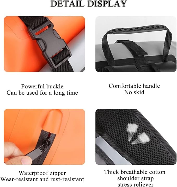 Waterproof Dry Bag Kayaking Backpack 25L Kayak Roll Top Dry Bags Floating Large Dry Sacks Marine Set for Boating