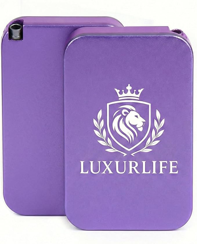 Premium Metal 8-compartment Dual-row Storage Box with Laser-Engraved Lion Crest Mirror Gift Set