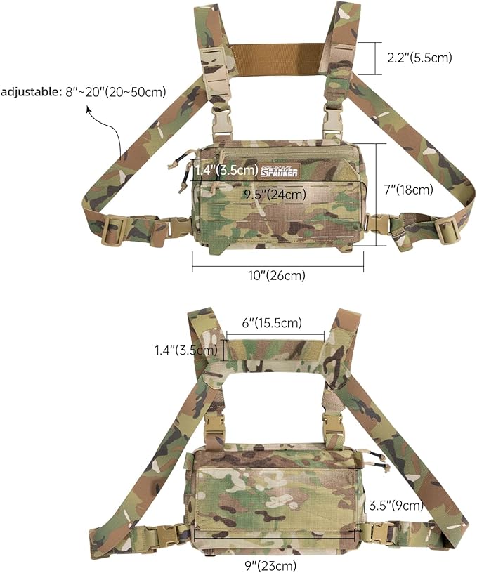 EXCELLENT ELITE SPANKER Tactical Chest Rig Pack EDC Chest Bag Molle Utility Chest Pouch for Outdoor Hunting Workouts Hiking