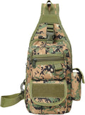 Tactical Chest Pack Military Molle Bag Men's Outdoor Sling Crossbody Bag(Brown Grey)