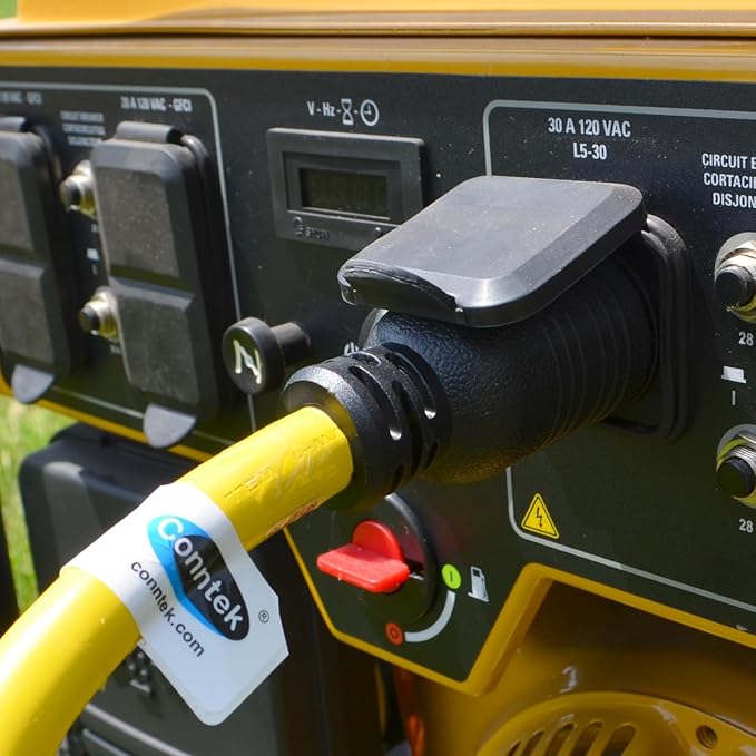 Conntek 20572: 30 Amp L5-30 Locking Style Generator Extension Cord 50 Feet Yellow