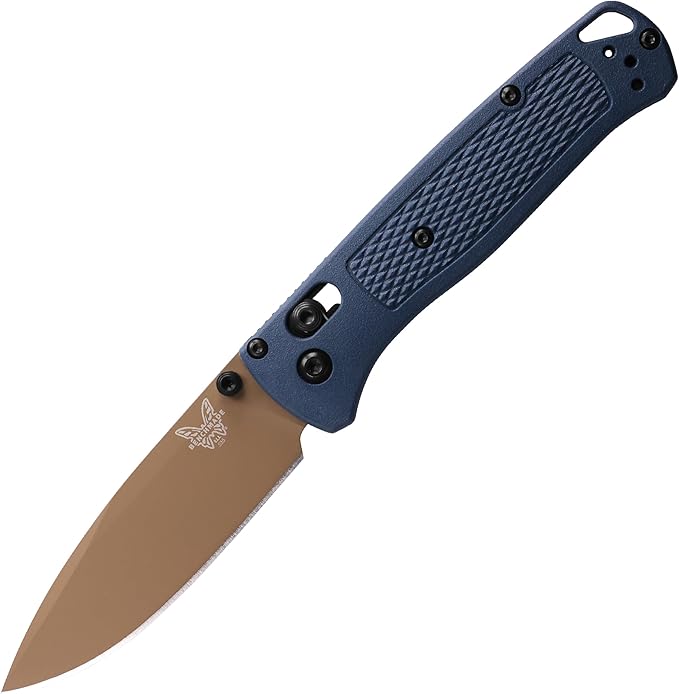 Benchmade - Bugout Outdoor EDC Folding Knife Slim Lightweight Plain Edge Drop-Point Blade CPM-S30V Stainless Steel (58-60HRC) Grivory Handle (535FE-05)