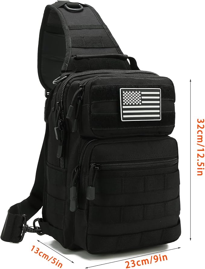 Sling Bag for menTactical Shoulder Backpack Molle Assault Range Bags Chest Pack Day Pack Diaper Bag(Green)