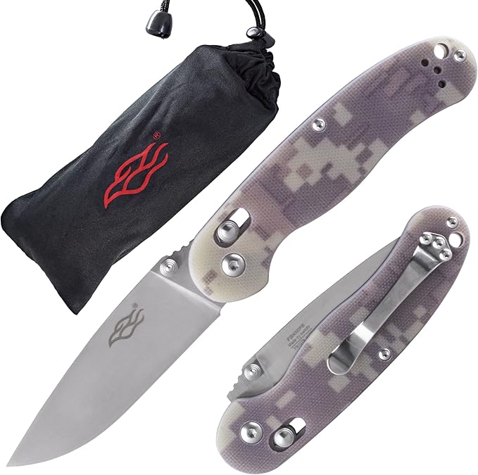 Firebird GANZO FB727S-CA Folding Pocket Knife 440C Stainless Steel Blade G10 Handle with Clip Hunting Fishing Outdoor EDC Knife (Camouflage)