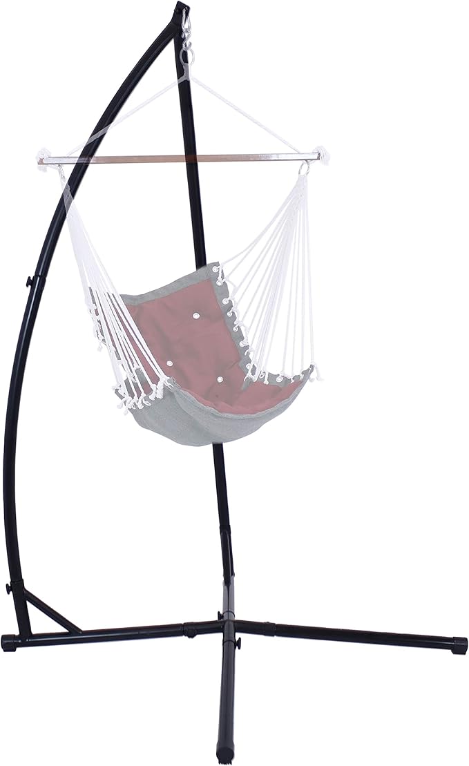 Sunnydaze Steel Hammock Chair X-Stand - 250-Pound Capacity - for Indoor or Outdoor Use - Black Powder-Coated Finish