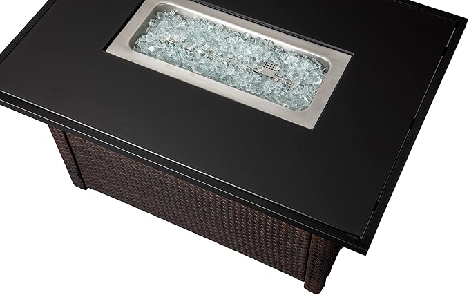 Endless Summer GAD17400SP Rectangular Outdoor Gas Brown/Black Fire Table Multi Color