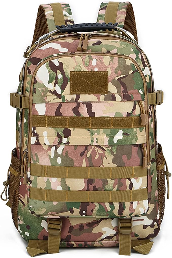 35L Army 3 Days Assault Pack Molle Bag with USB Charging Port Military Tactical Hiking Camping Backpack fit 15.6 Laptop for Men and Women CP digital color