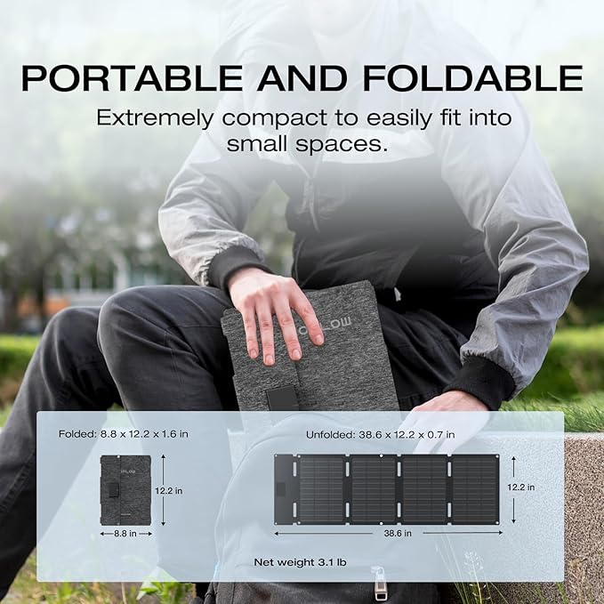 EF ECOFLOW 45W Portable Solar Panel with Type-C 25% Conversion Efficiency N Type Solar Cell for Power Stations IP68 Waterproof Foldable Lightweight Solar Panel (Unable to Connect in Series)