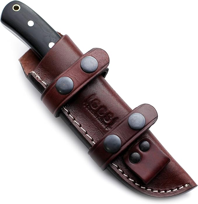 GCS Handmade D2 steel Hunting Knife G10 Full Tang Handle Fixed Blade Knife Right Hand Scout Carry Buffalo leather Sheath Hunting Camping Survival EDC-GCS 916