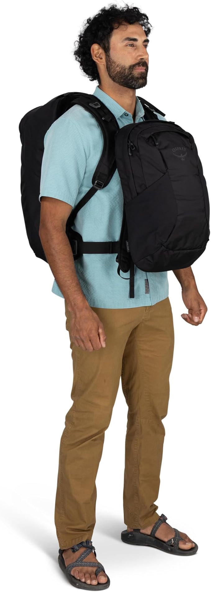 Osprey Farpoint 55L Men's Travel Backpack - Carry On Bag with Personal Item Sized Detachable Daypack Black