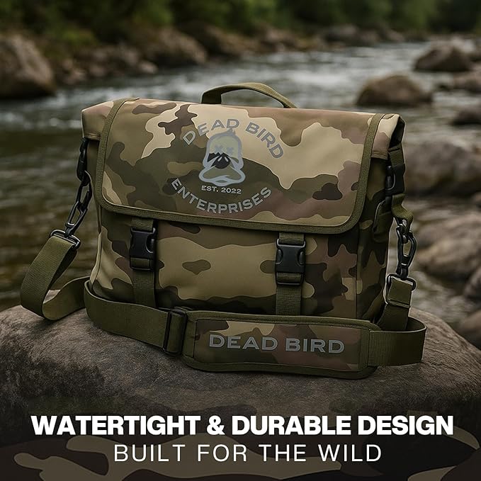 Waterproof Tactical Sling Bag with Camouflage Pattern Crossbody Dry Bag Roll-Top Design Adjustable Strap for Travel &amp Outdoor Use (Military)